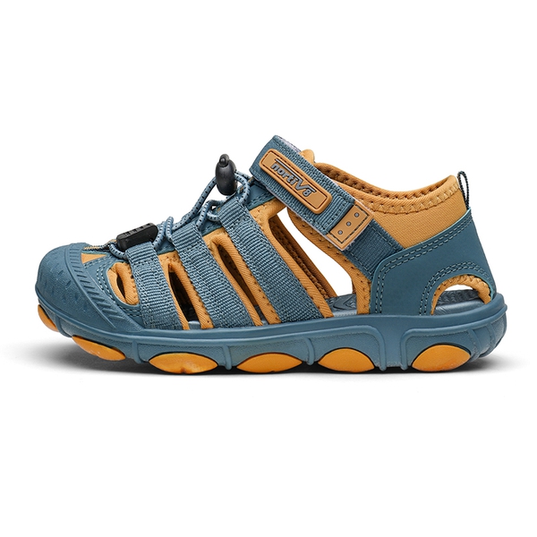 Kids Closed Toe Athletic Outdoor Sandals - BLUE YELLOW - 1